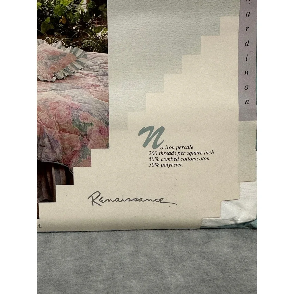 Vintage Shula Wardinon‎ Dominique Renaissance Percale Valance Stripes 90